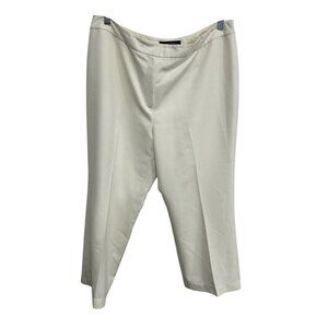 Kasper Cream Dress Pants Size 14P Pleated Front Cropped Length Polyester Blend